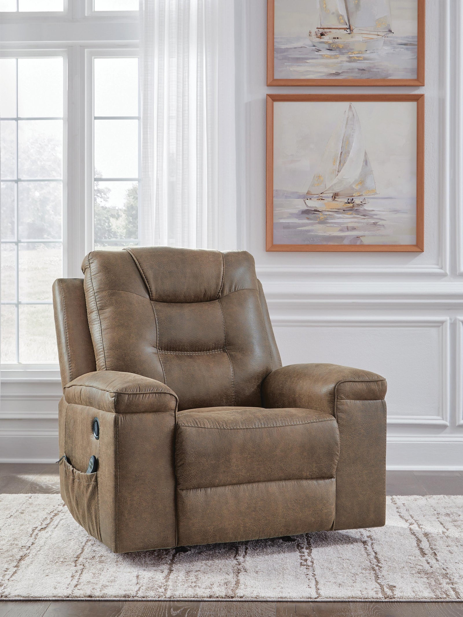 Stockworth Recliner - Light Brown (2)