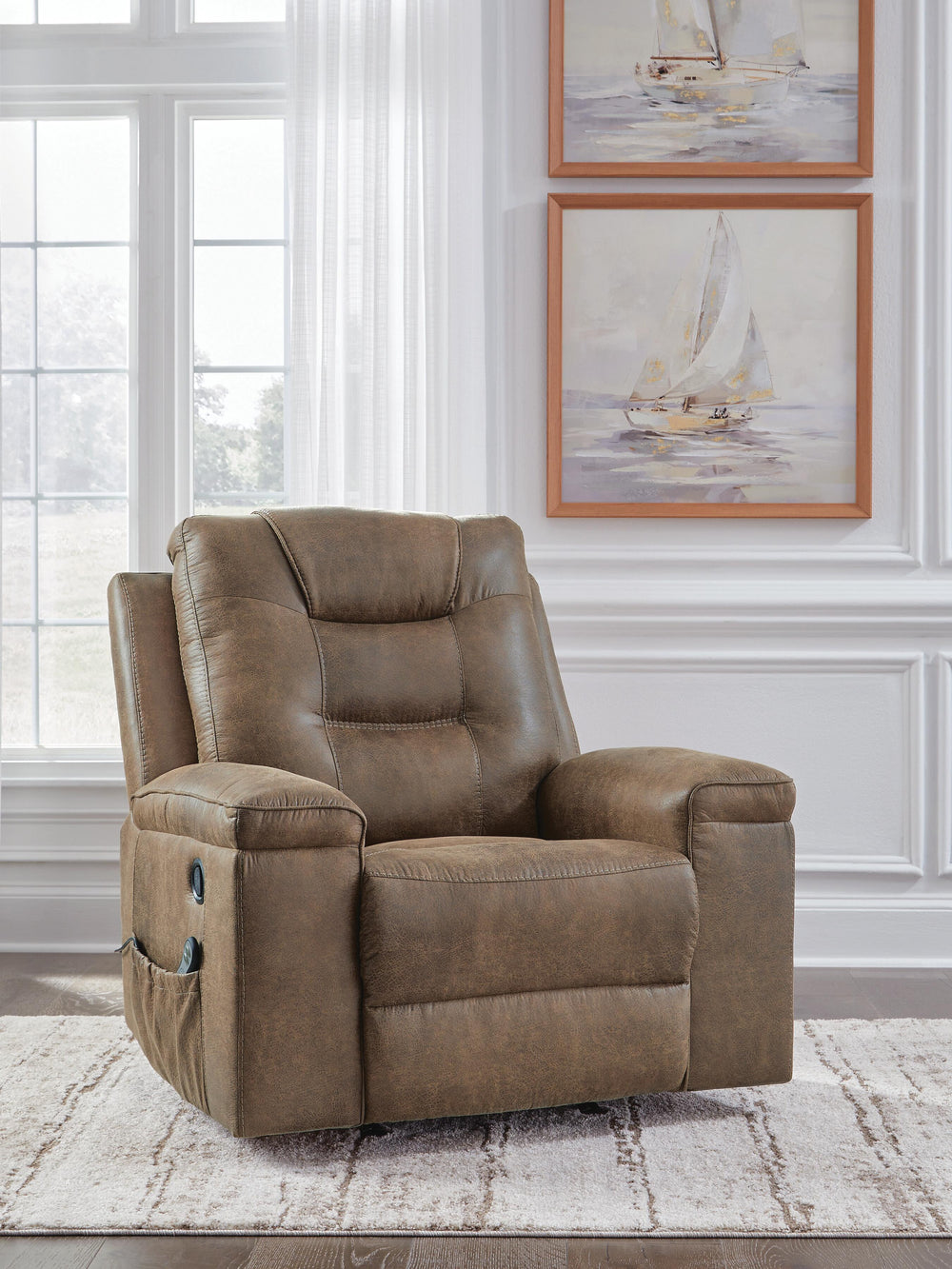 Stockworth Recliner - Light Brown (2)