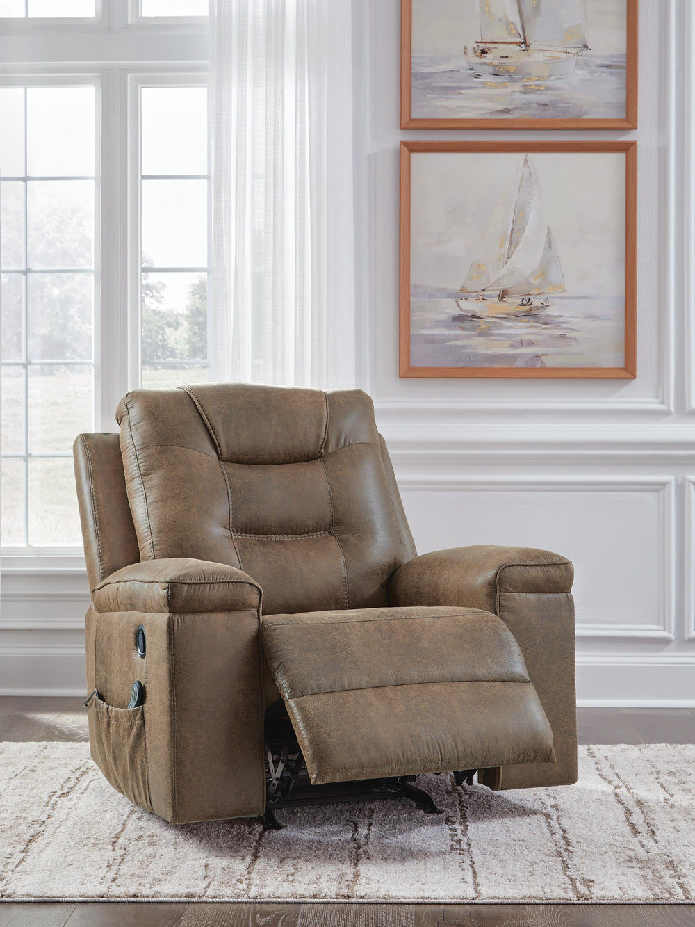Stockworth Recliner - Light Brown (8)