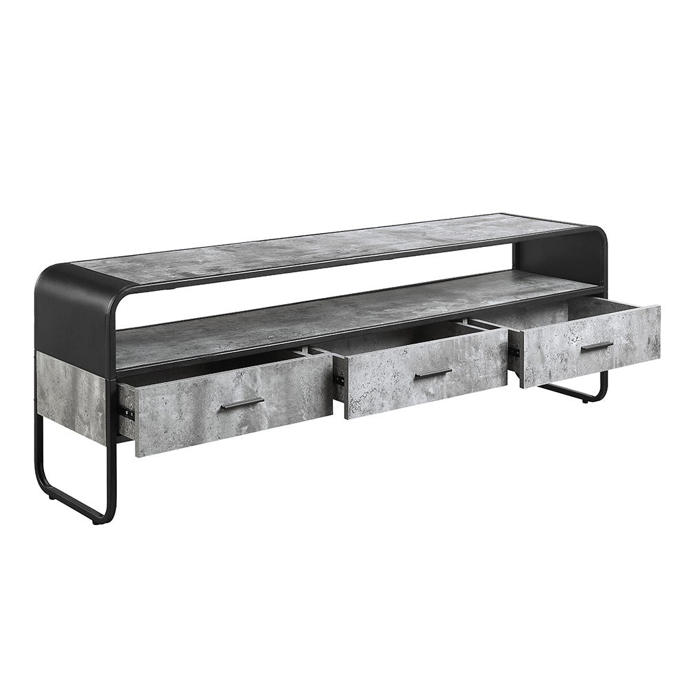 Raziela - 20" TV Stand - Concrete Gray & Black