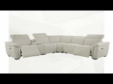 Dayana - Power Motion Sectional Sofa - Beige Boucle