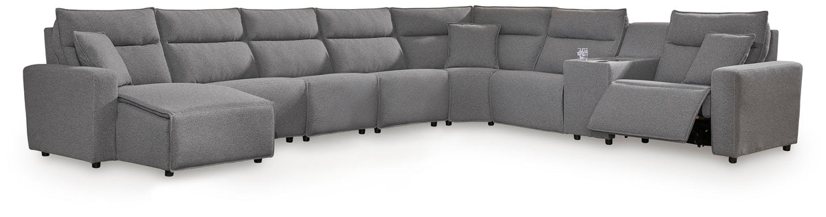 Modmax II 8-Piece Power Reclining Sectional with Console - Salt and Pepper (1)