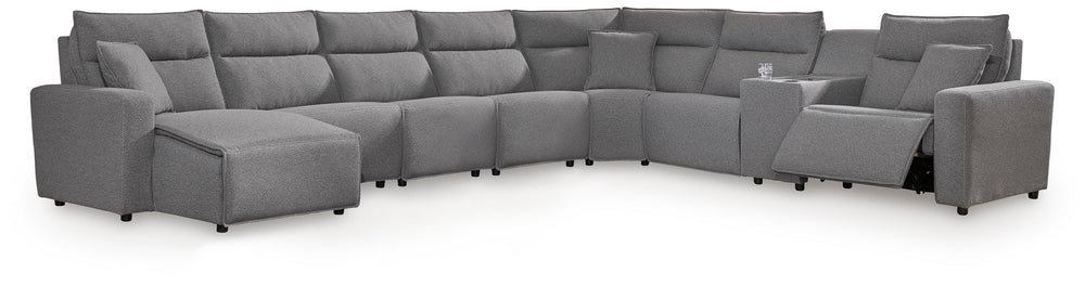 Modmax II 8-Piece Power Reclining Sectional with Console - Salt and Pepper (1)