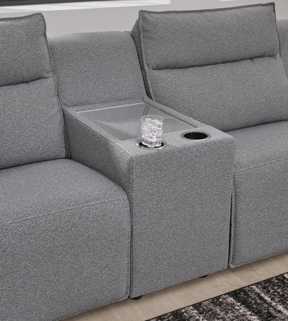 Modmax II 3-Piece Power Reclining Sectional with Console - Salt and Pepper (5)