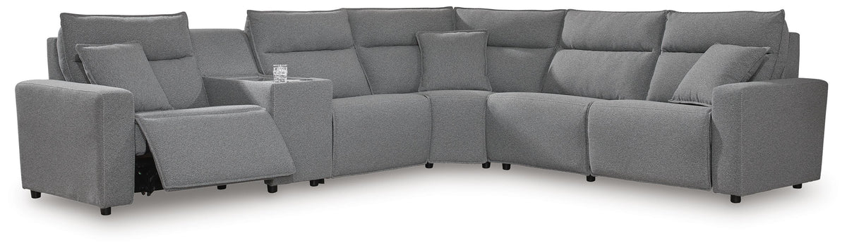 Modmax II 6-Piece Reclining Sectional with Console - Salt and Pepper (1)