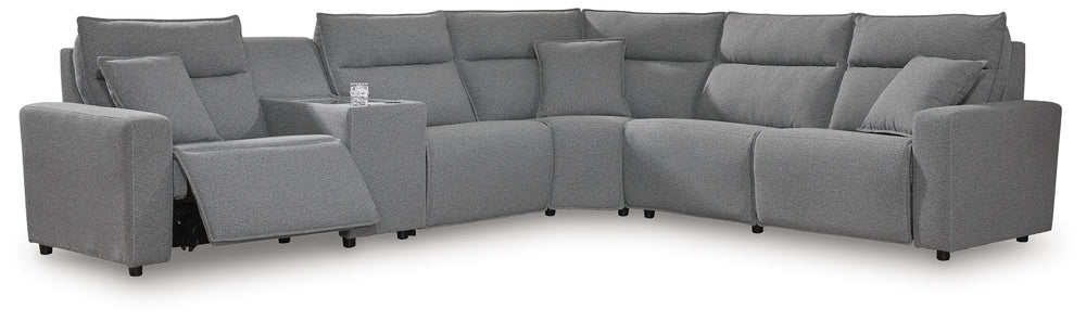 Modmax II 6-Piece Reclining Sectional with Console - Salt and Pepper (1)