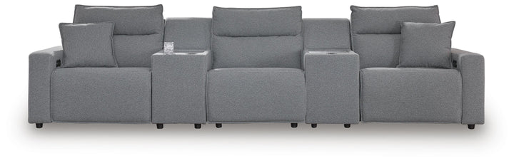 Modmax II 5-Piece Power Reclining Sectional with Consoles - Salt and Pepper (1)
