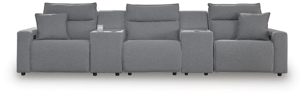 Modmax II 5-Piece Power Reclining Sectional with Consoles - Salt and Pepper (1)