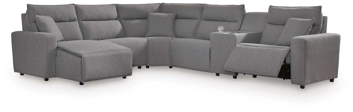 Modmax II 6-Piece Power Reclining Sectional with Chaise and Console - Salt and Pepper (1)