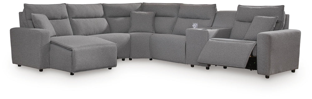 Modmax II 6-Piece Power Reclining Sectional with Chaise and Console - Salt and Pepper (1)