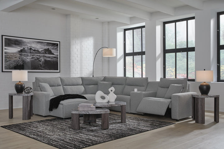 Modmax II 6-Piece Power Reclining Sectional with Chaise and Console - Salt and Pepper (3)