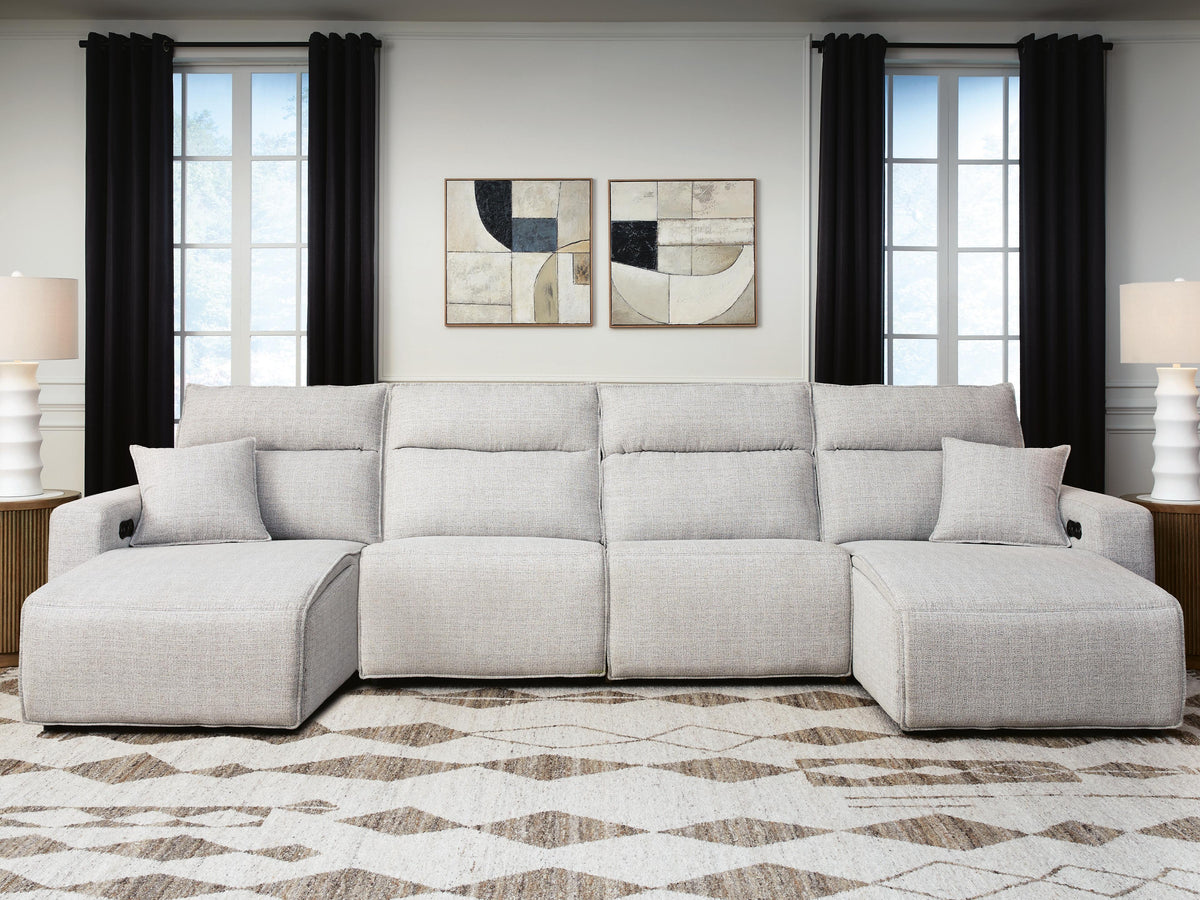 Modmax II 4-Piece Reclining Sectional with Double Chaise - Stone (2)