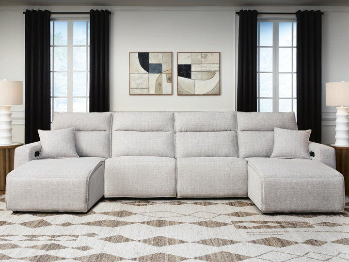 Modmax II 4-Piece Reclining Sectional with Double Chaise - Stone (2)