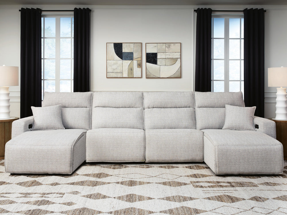 Modmax II 4-Piece Reclining Sectional with Double Chaise - Stone (2)