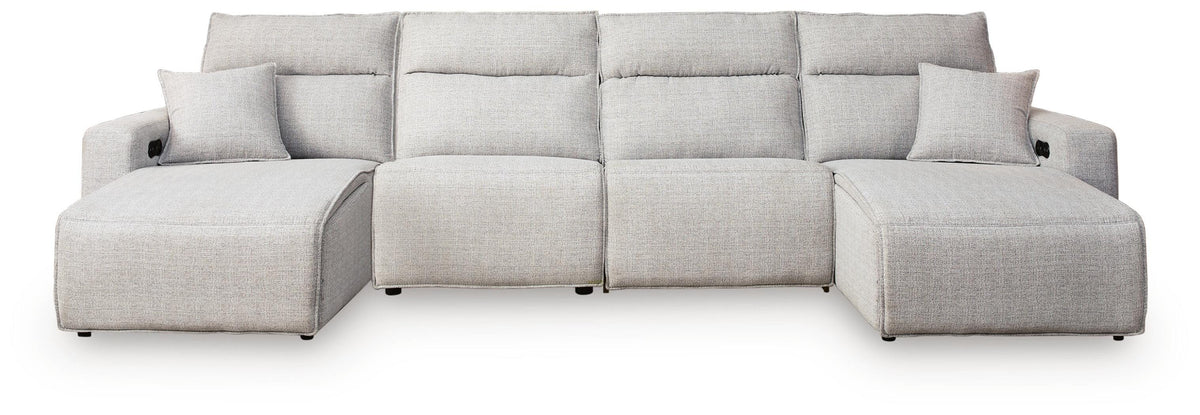 Modmax II 4-Piece Reclining Sectional with Double Chaise - Stone (1)
