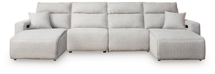 Modmax II 4-Piece Reclining Sectional with Double Chaise - Stone (1)