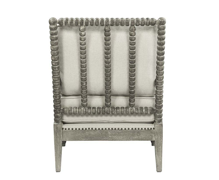 Saraid - Accent Chair - Beige Linen & Gray Oak
