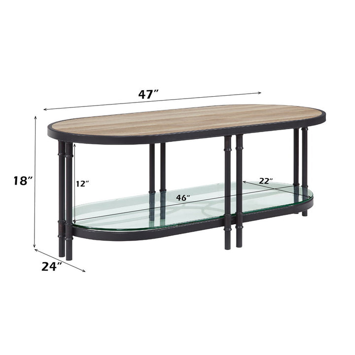 Brantley - Coffee Table - Oak & Sandy Black