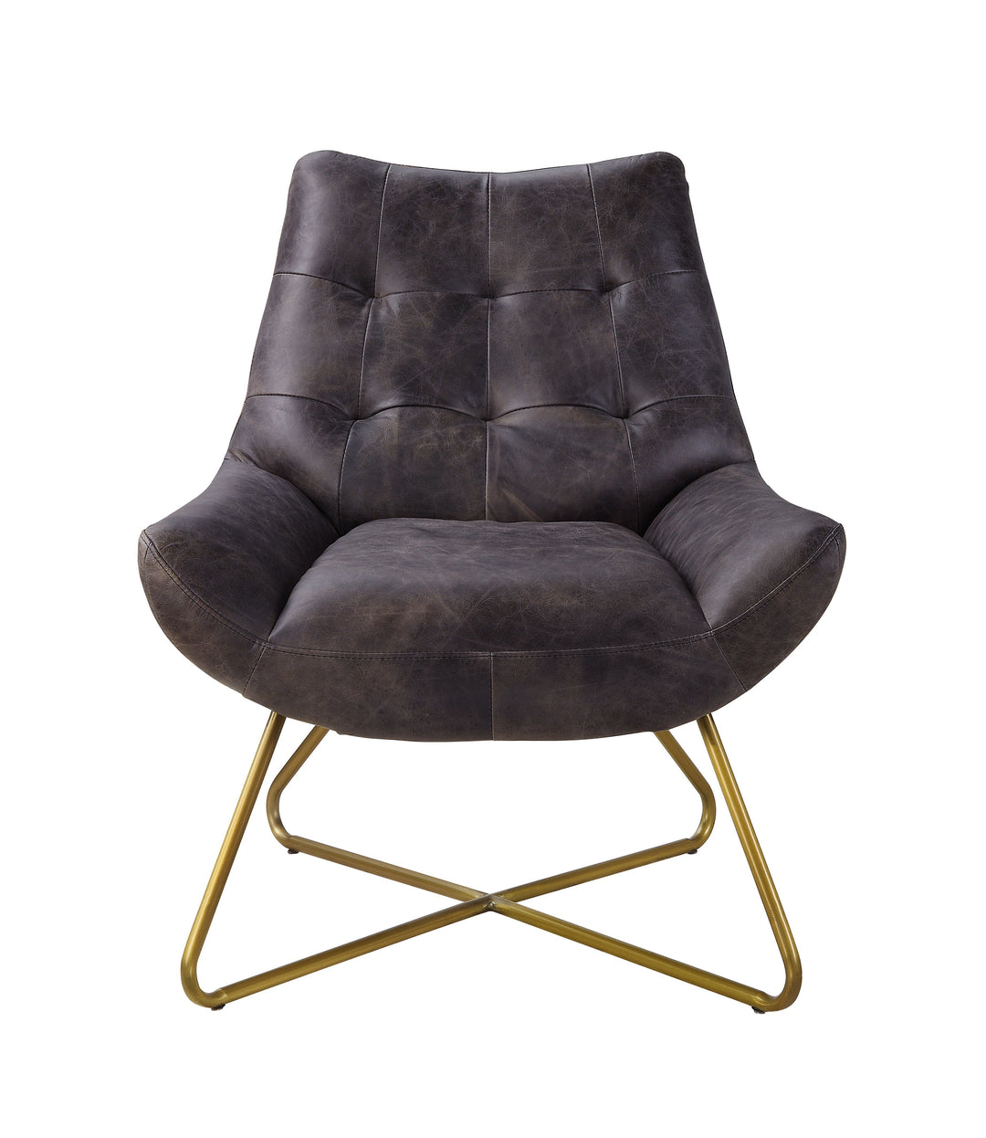 Dhalsim - Accent Chair - Antique Ebony Top Grain Leather