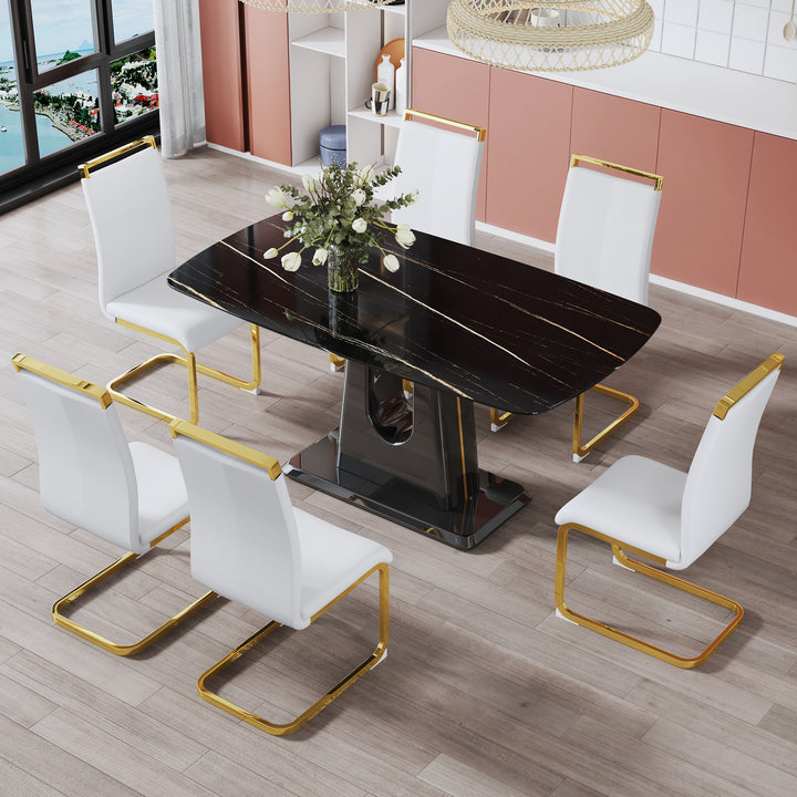 modern-dining-table-with-imitation-marble-craft-glass-top