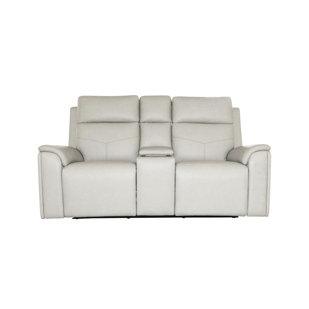 Vernon  Power Reclining Loveseat With Console, Power Headrests, Lumbar, Heat & Massage  Dove Gray
