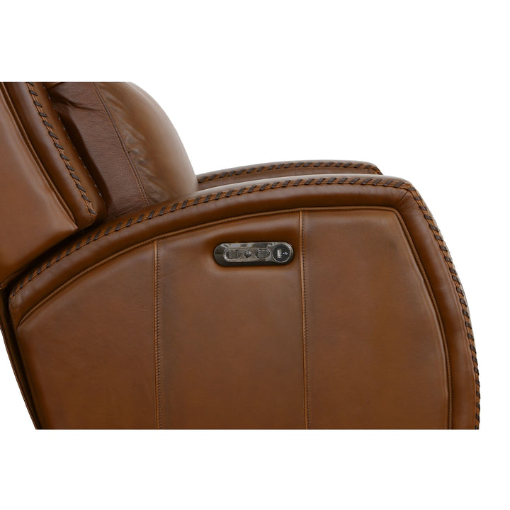 Mustang Leather Power Gliding Recliner with Power Headrest in Rust