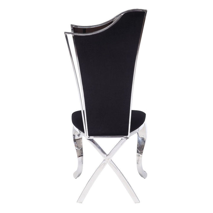 Cyrene - Side Chair Set of 2) - Black Fabric & Stainless Steel