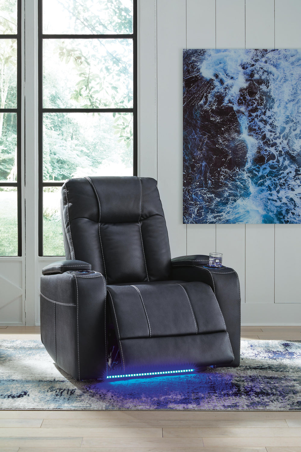 Feazada Power Recliner - Blue (9)