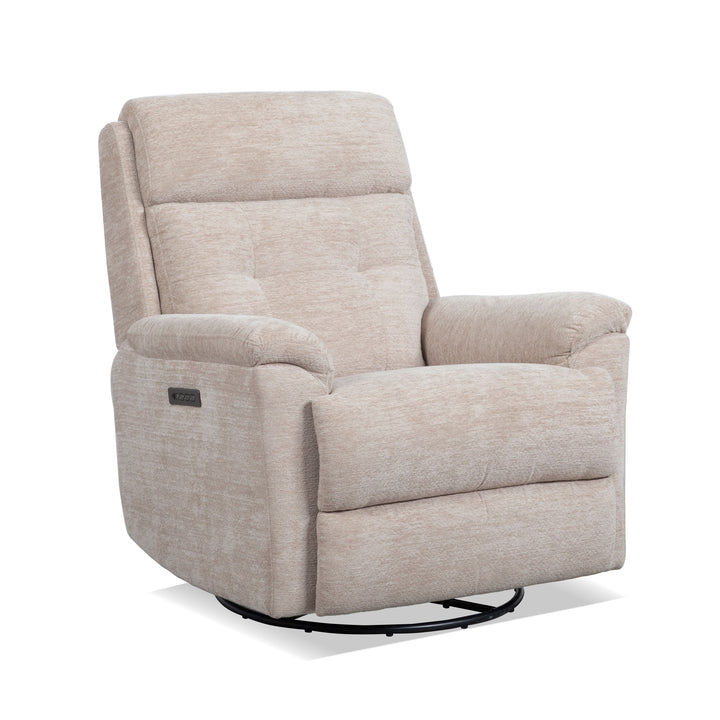 Sophisticated Power Swivel Gliding Recliner With Power Headrest &amp; Lumbar Oat
