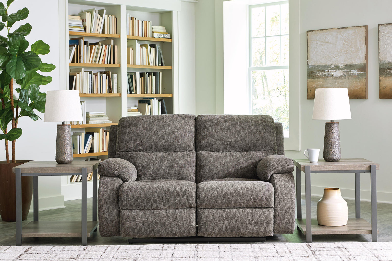 Scranto Reclining Loveseat - Dark Gray (2)