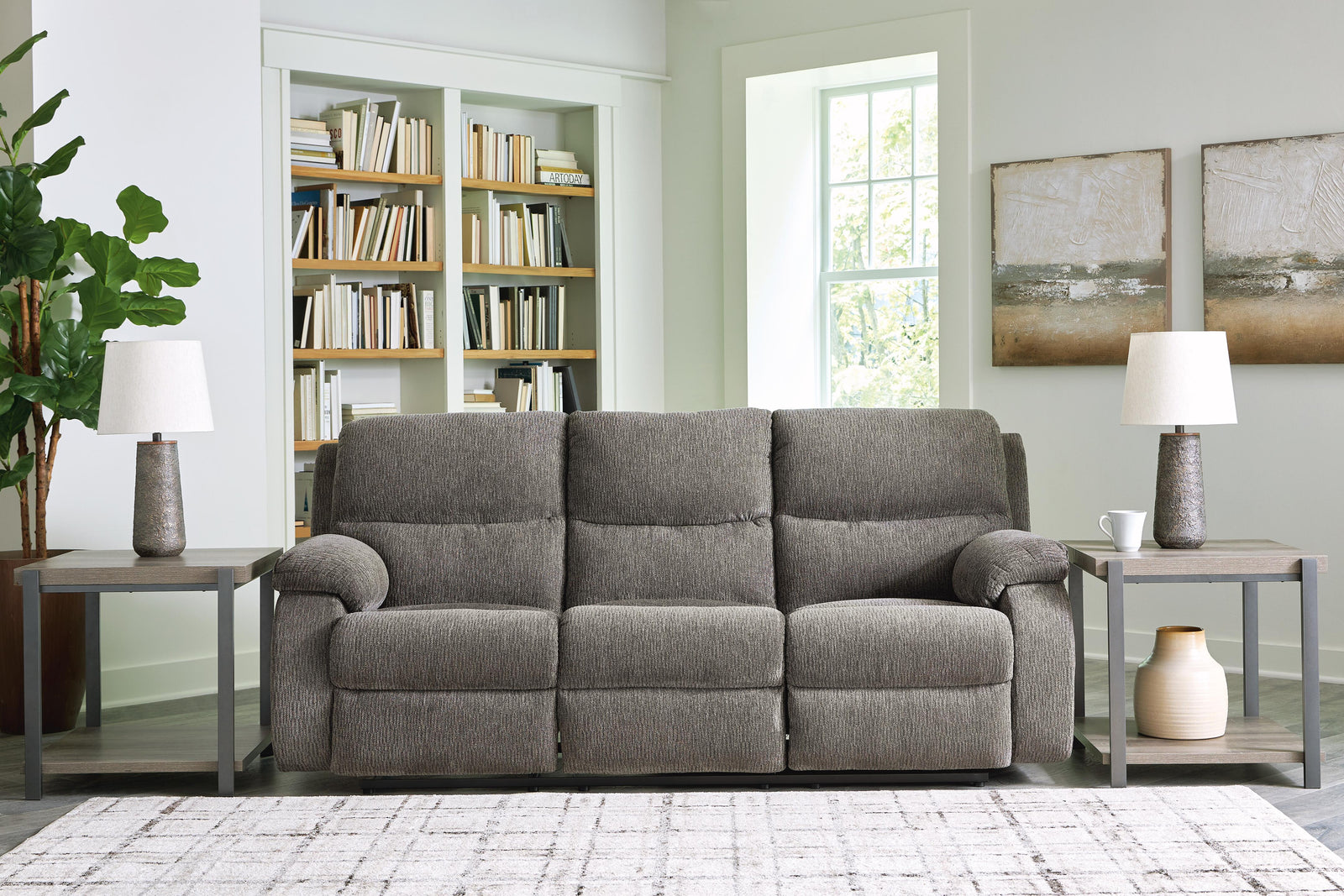 Scranto Reclining Sofa - Dark Gray (2)