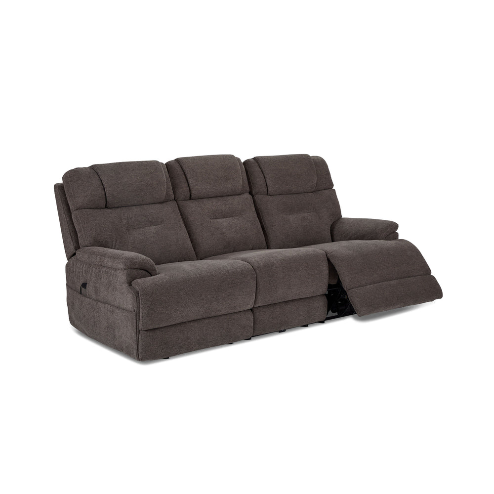 Zecliner Zofa Fabric Power Sleep Sofa with Power Headrests & Lumbar in Umber