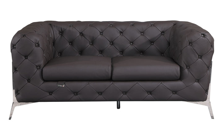 DivanItalia 970 Loveseat in Top-Grain Italian Leather - Brown