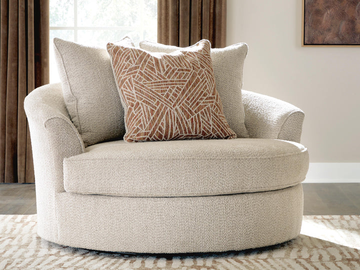 Steelwater Retreat Oversized Swivel Accent Chair - Latte (2)