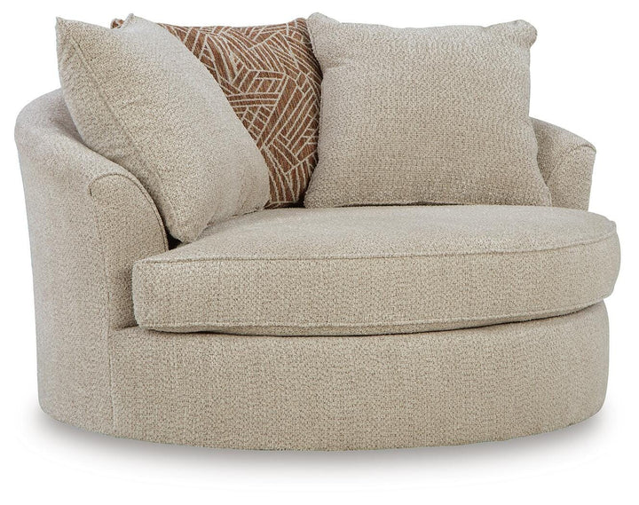 Steelwater Retreat Oversized Swivel Accent Chair - Latte (1)