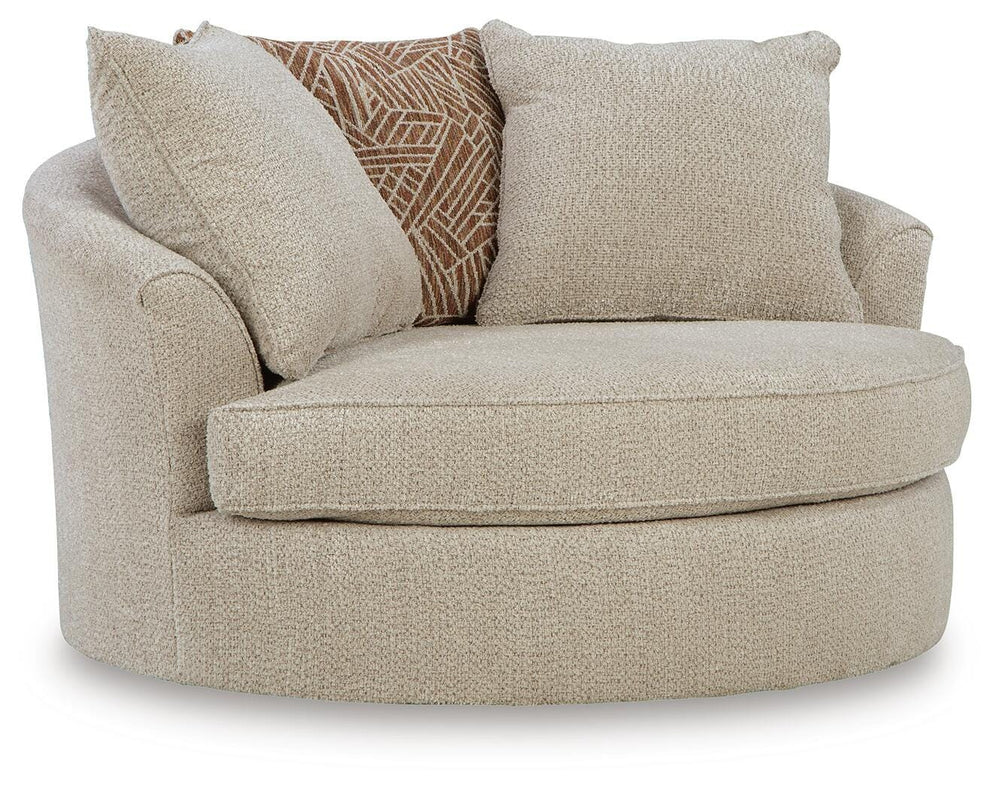 Steelwater Retreat Oversized Swivel Accent Chair - Latte (1)