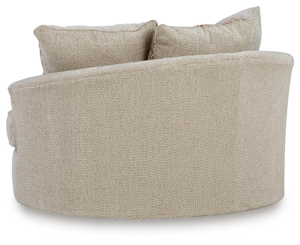 Steelwater Retreat Oversized Swivel Accent Chair - Latte (4)