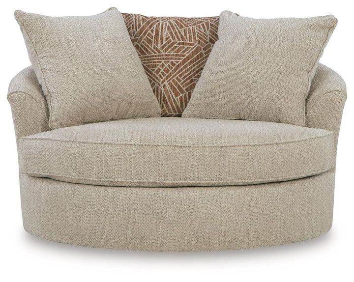 Steelwater Retreat Oversized Swivel Accent Chair - Latte (3)