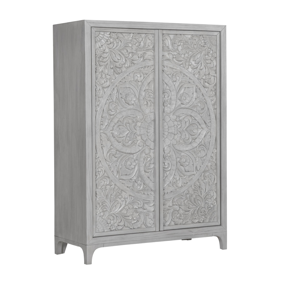 Modus Furniture 1Jq986A Boho Chic Wardrobe Chest In Washed White 2024