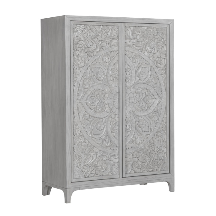 Modus Furniture 1Jq986A Boho Chic Wardrobe Chest In Washed White 2024