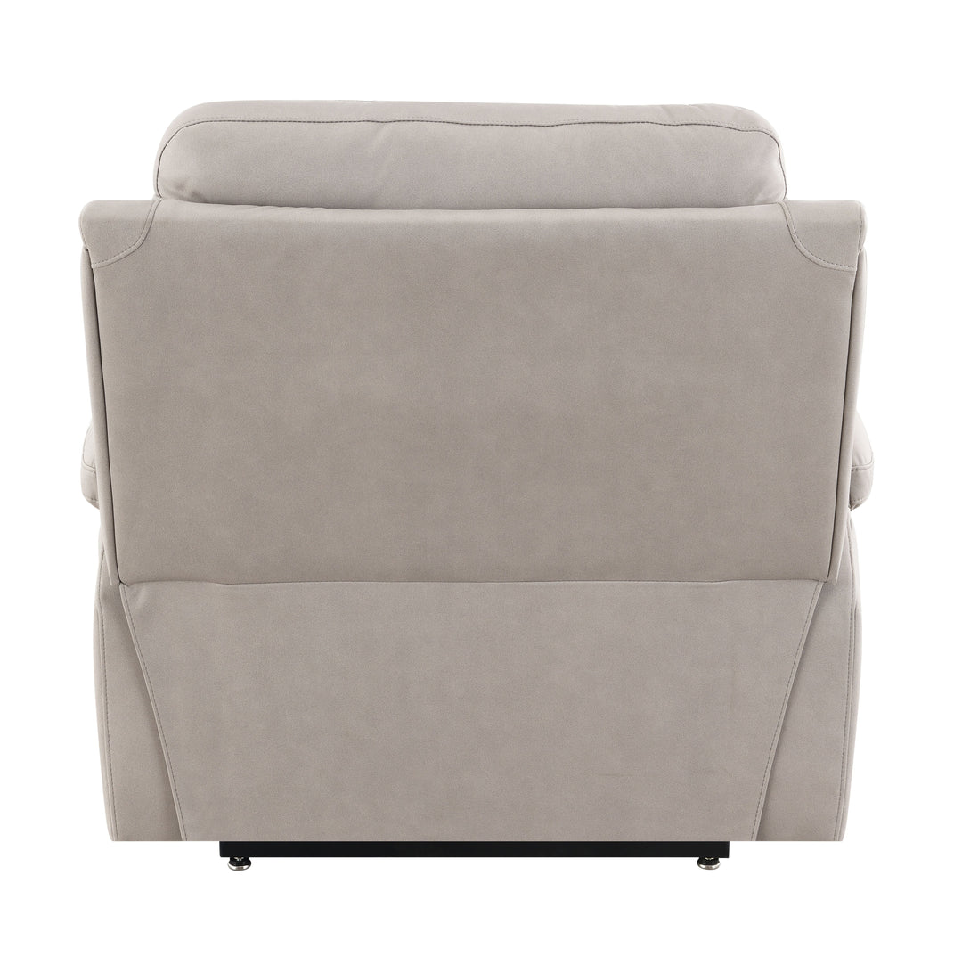 Chriki - Polished Microfiber Power Motion Recliner With Lift Heating Massage Chair - Light Gray