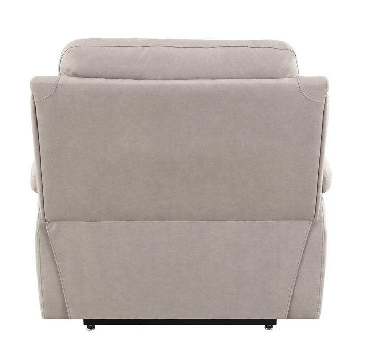 Chriki - Polished Microfiber Power Motion Recliner With Lift Heating Massage Chair - Light Gray