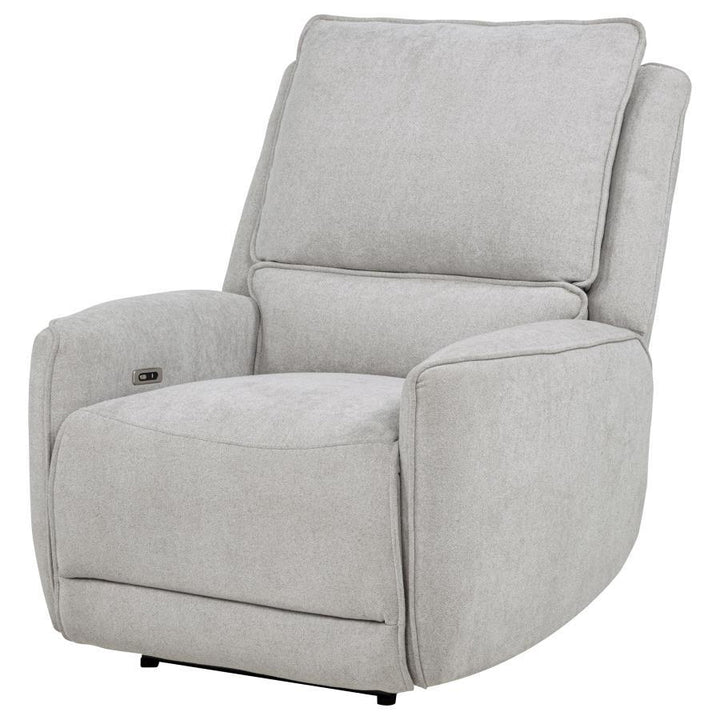 Sylmar - Chenille Upholstered Power Recliner - Dove Gray