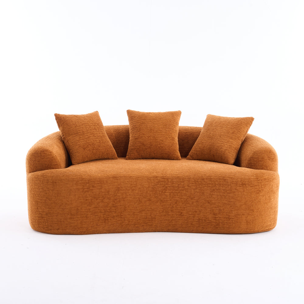 curved-loveseat-orange-full-compression-sponge-sofa