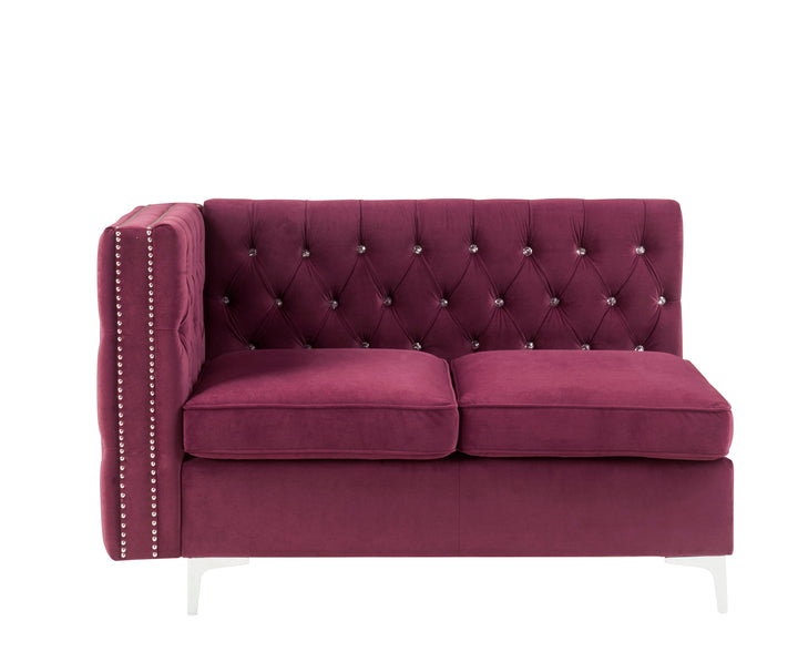 jaszira-modular-armless-loveseat-with-2-pillows-burgundy-velvet