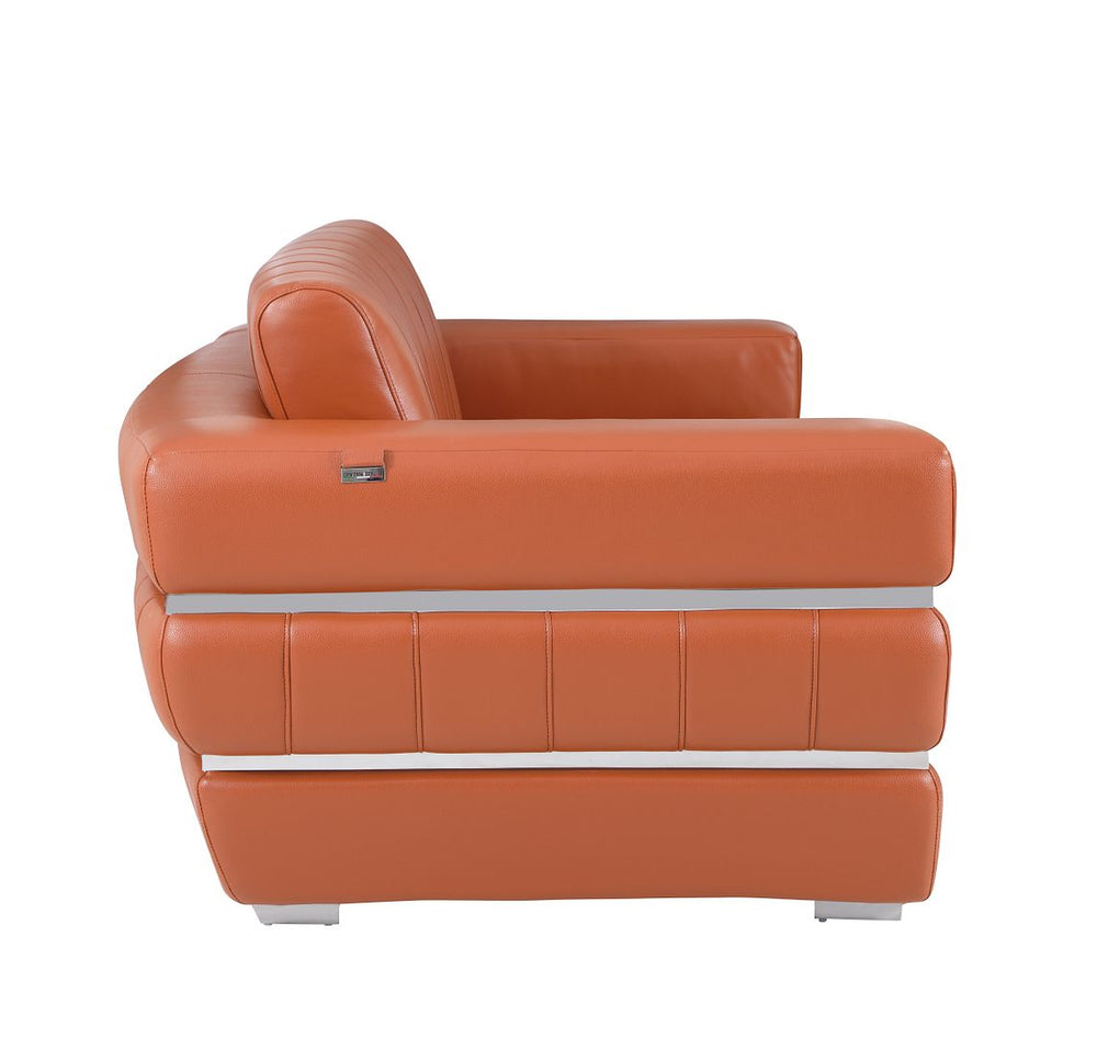 DivanItalia 904 Loveseat in Top-Grain Italian Leather - Camel