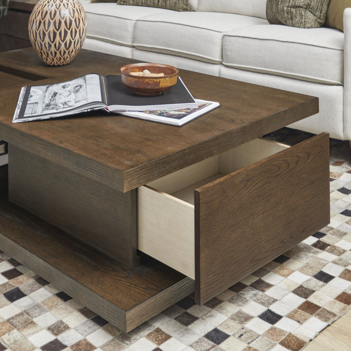 flexsteel-w1013-0311-athens-rectangular-coffee-table-with-casters-chocolate-brown
