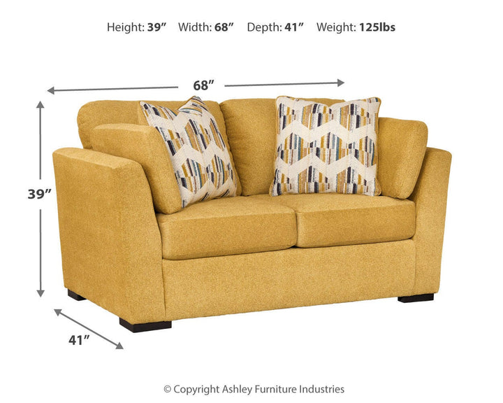 Keerwick Loveseat - Yellow (4)