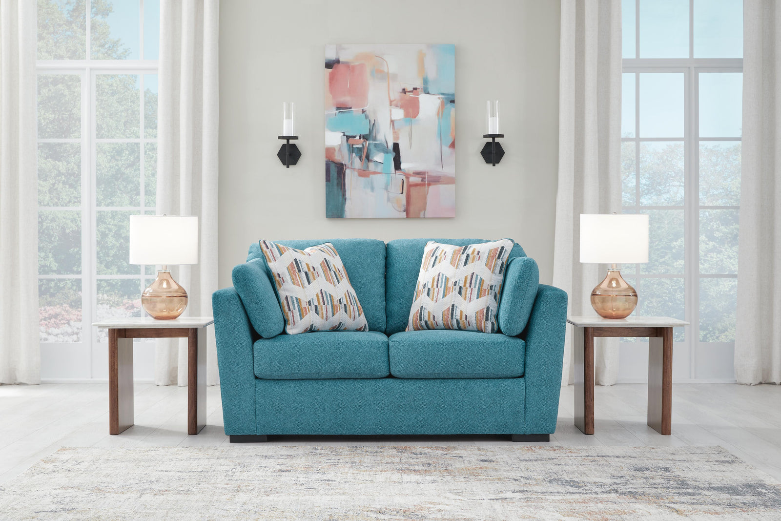 Keerwick Loveseat - Light Blue (2)