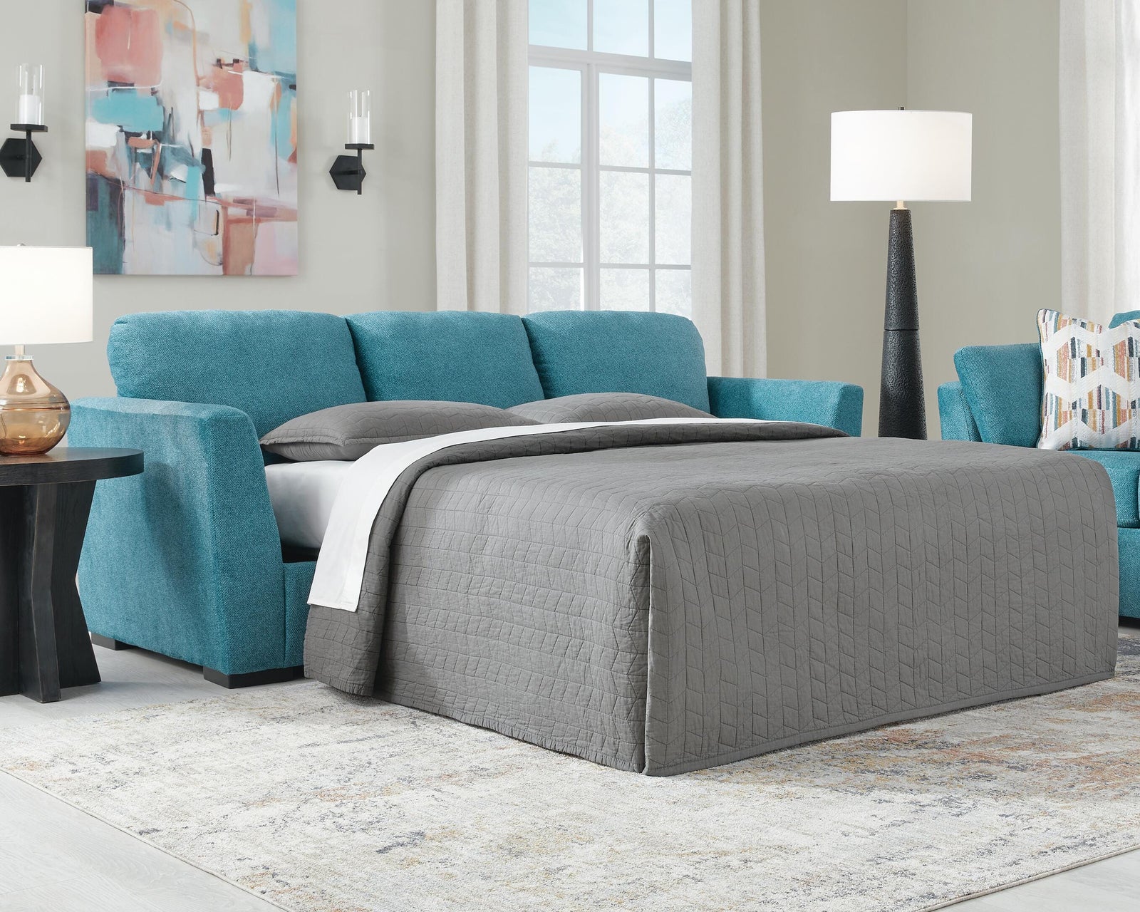 Keerwick Queen Sofa Sleeper - Light Blue (2)